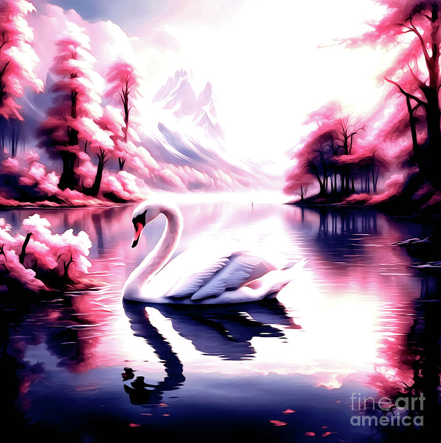 Swan Lake Digital Art by Eddie Eastwood