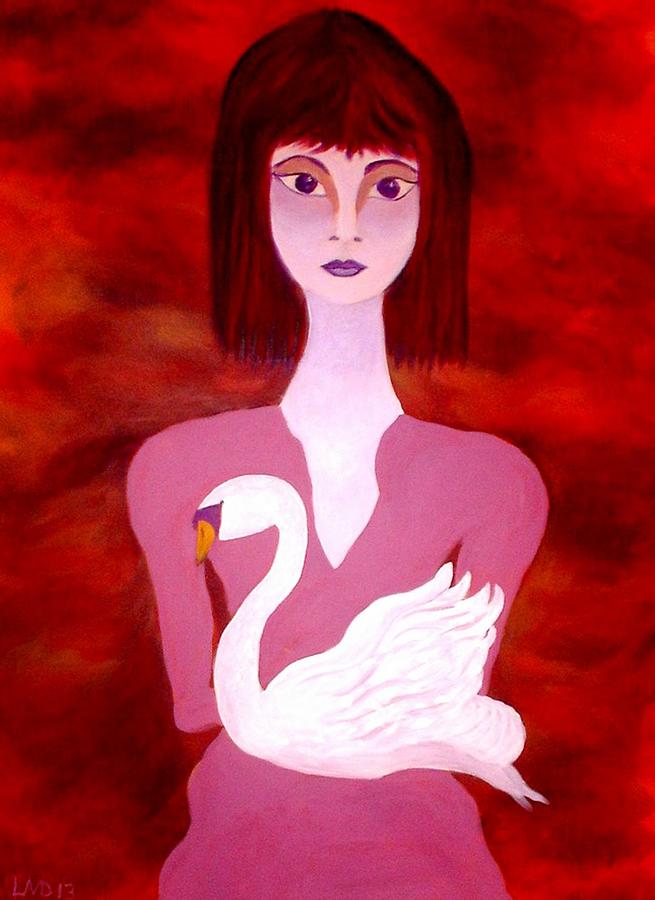 Swan Painting by Linda Lavid