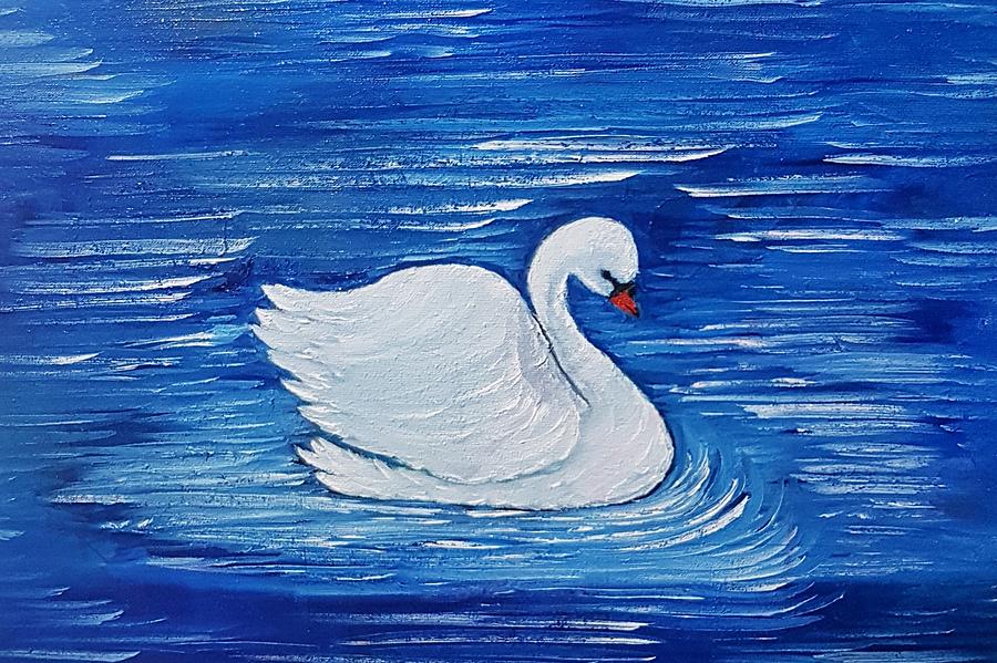 Swan of beauty Painting by Angela Whitehouse