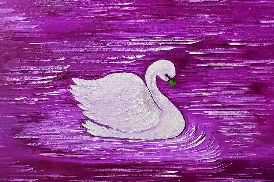 Swan Of Beauty Pink Painting