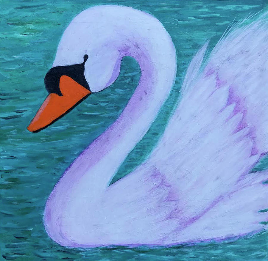 Swan Painting by Sue Gurland