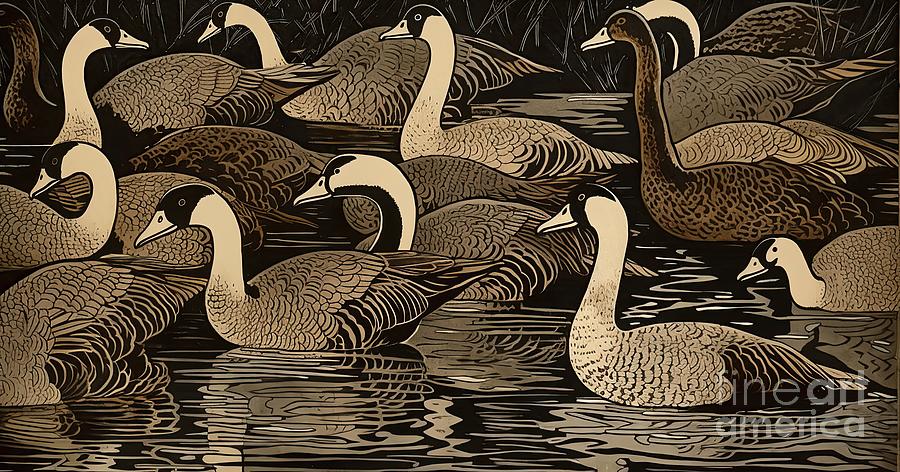 Bird Painting - Swan Symphony by Mindy Sommers