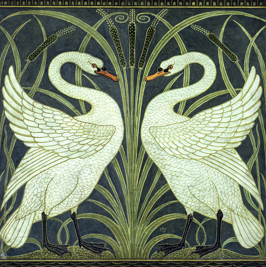 Walter Crane Painting - Swans, 1875 by Walter Crane