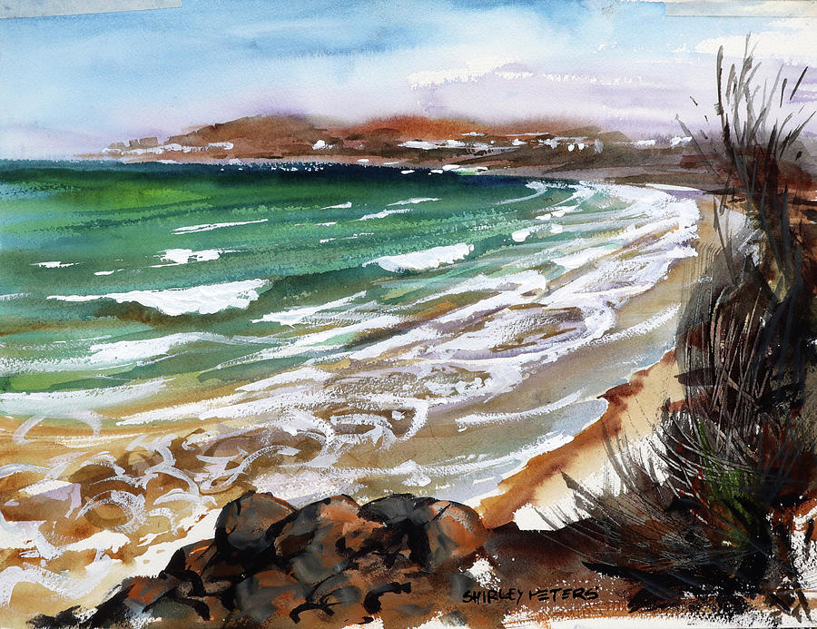 Swansea Beach Painting by Shirley Peters