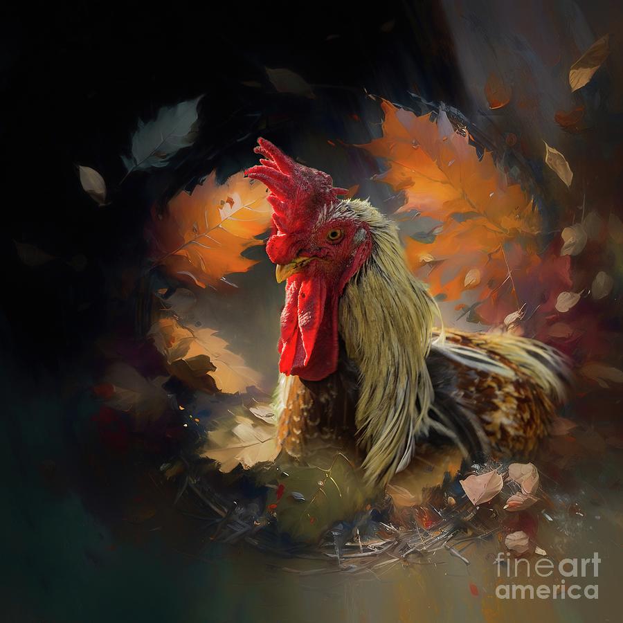 Rooster Photograph - Swedish Flower Rooster by Eva Lechner