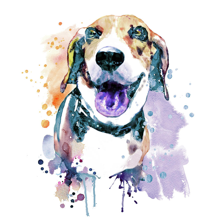 beagle watercolor painting