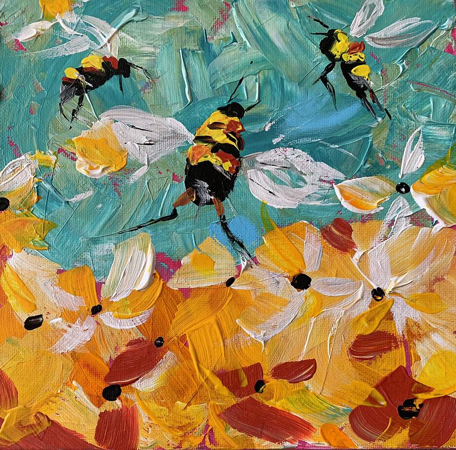 Sweet Bees Painting by Bonny Butler