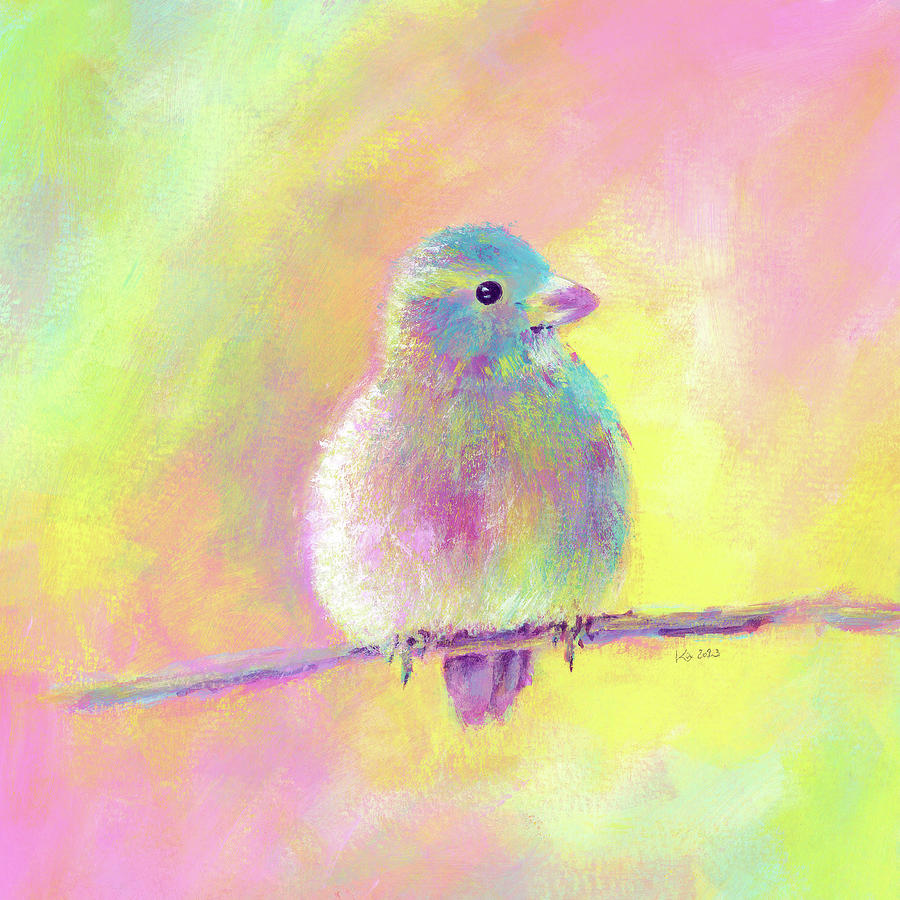 Sweet bird Painting by Karen Kaspar