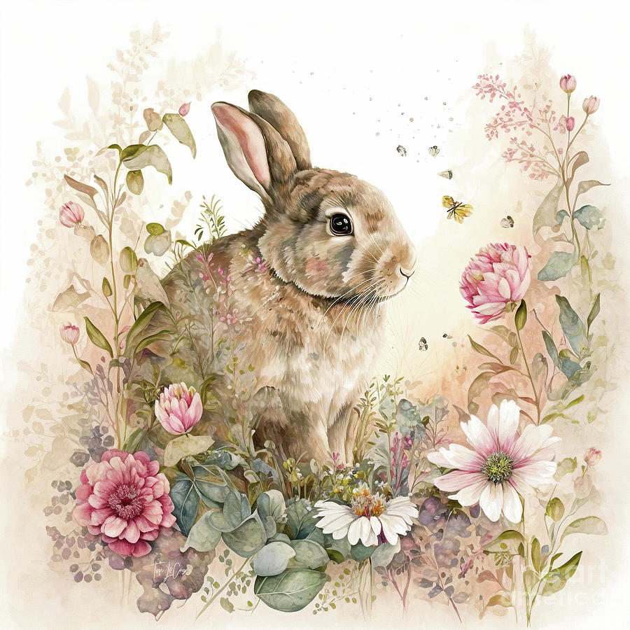 Sweet Bunny 2 Painting by Tina LeCour