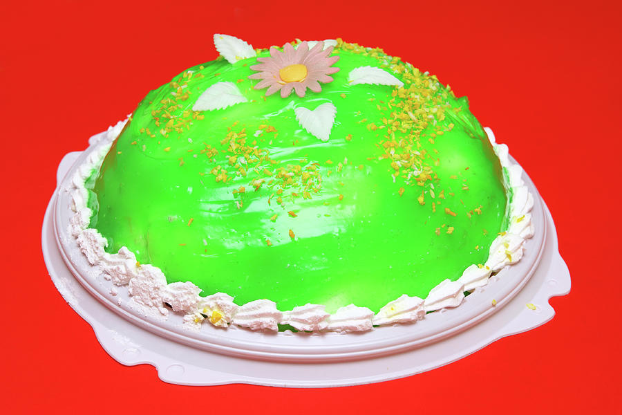 Sweet Cake With Green Jelly Photograph by Mikhail Kokhanchikov