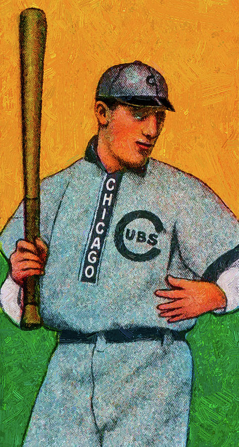 Sweet Caporal Heinie Zimmerman Baseball Game Cards Oil Painting