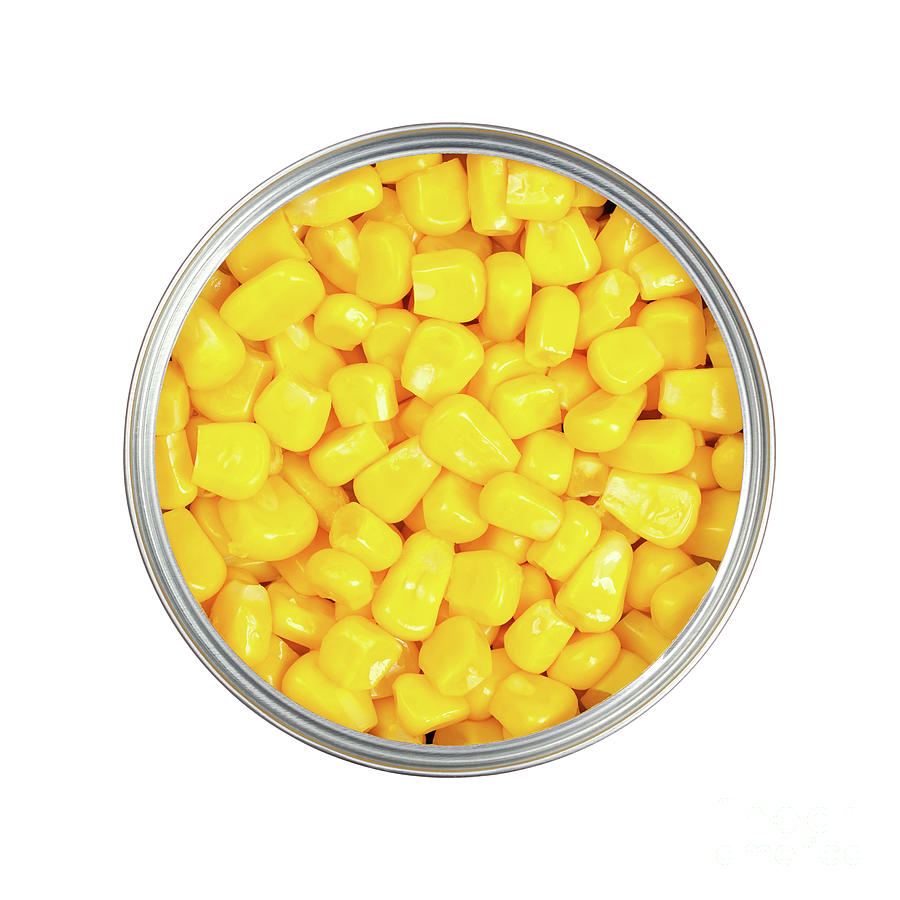 Sweet Corn Kernels, Canned Yellow Vegetable Maize, In An Opened Can ...