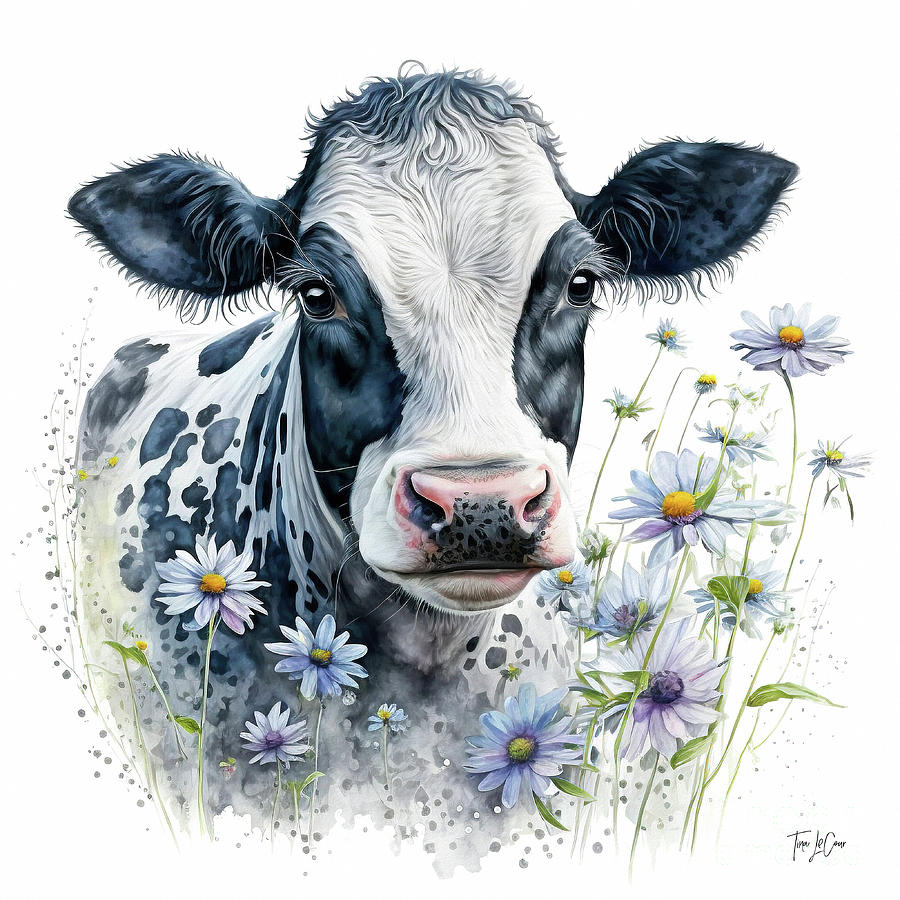Sweet Country Cow Painting by Tina LeCour