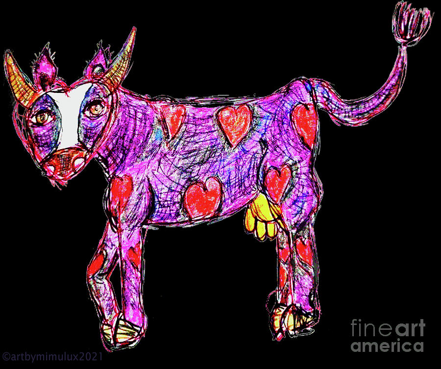 Sweet Cow Digital Art by Mimulux Patricia No