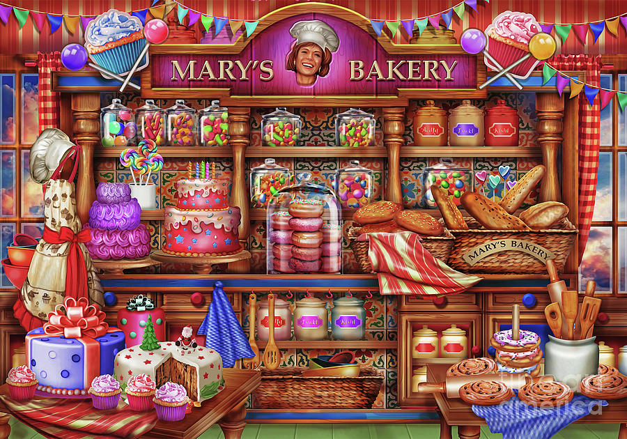 Bread Digital Art - Sweet Dreams Bakery by MGL Meiklejohn Graphics Licensing