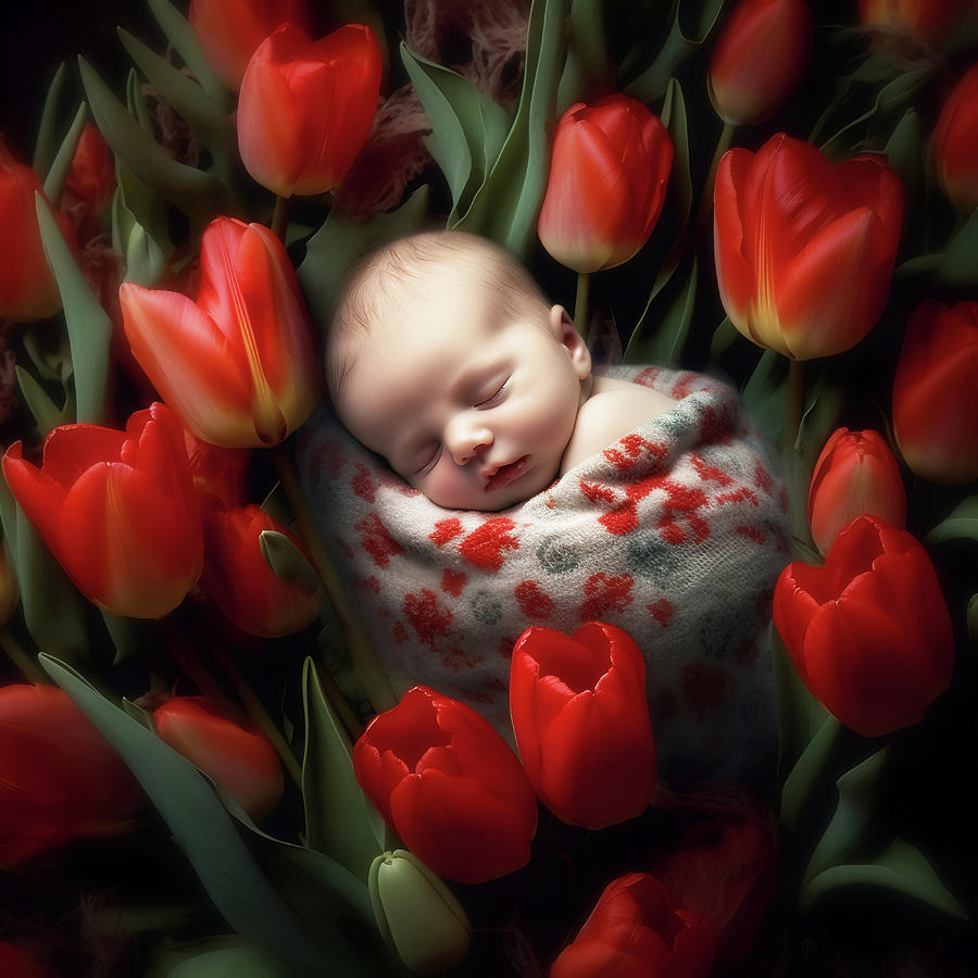 Tulip Mixed Media - Sweet Dreams by Jacky Gerritsen