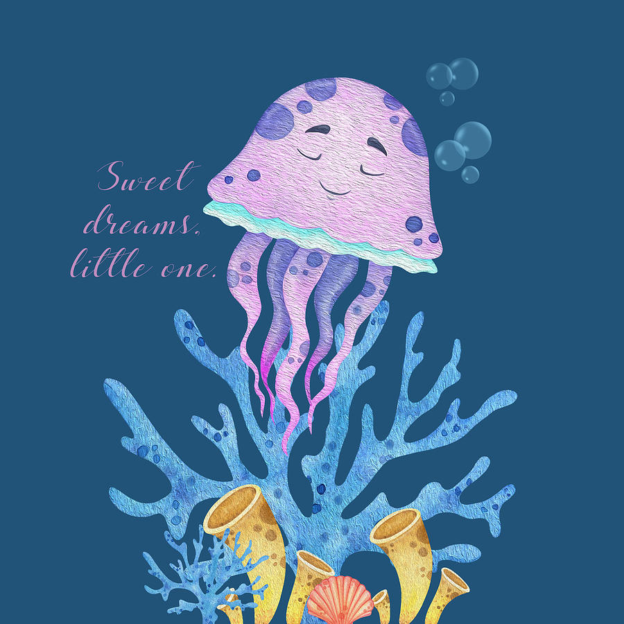 Sweet Dreams With A Baby Octopus  Digital Art by Johanna Hurmerinta