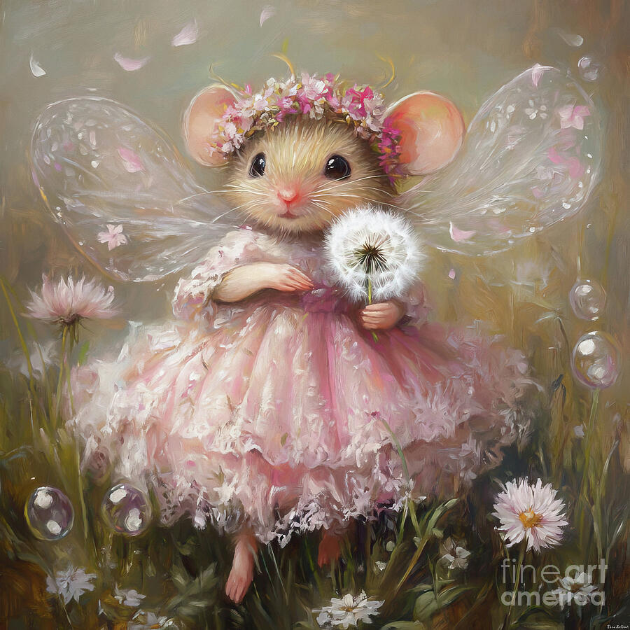 Sweet Fairy Mouse Painting by Tina LeCour Sweet Fairy Mouse Painting by Tina LeCour
