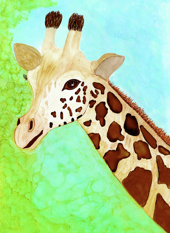 Sweet Giraffe African Animal Painting by Deborah League