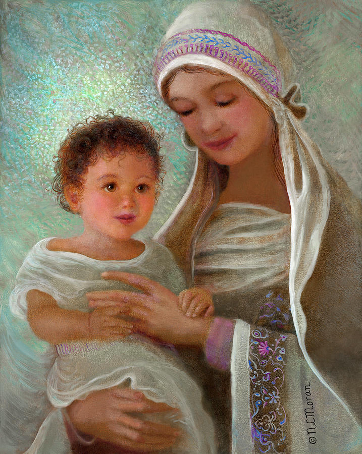 Sweet Grace Madonna and Child Painting by Nancy Lee Moran