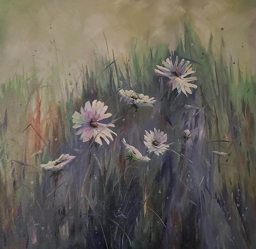 Sweet Grass and Daisies Painting by Sheila Romard