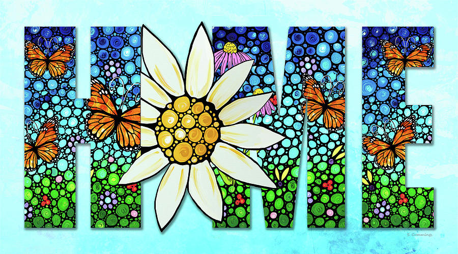 Daisy Painting - Sweet Home Art by Sharon Cummings