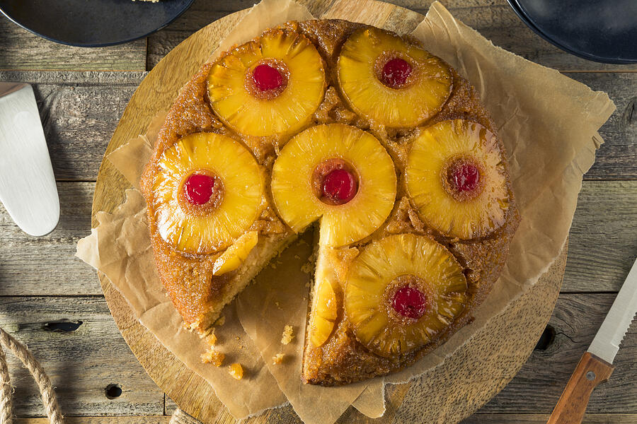 Sweet Homemade Pineapple Upside Down Cake Photograph by Bhofack2