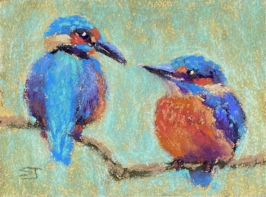 Sweet Kingfishers Painting by Susan Jenkins