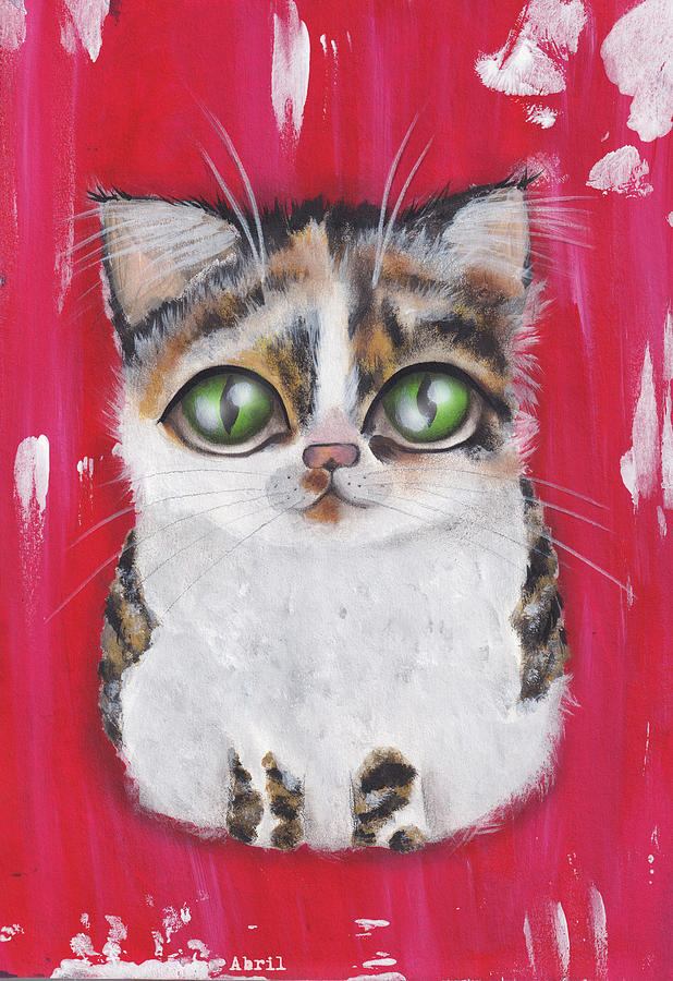 Sweet Kitty Painting by Abril Andrade