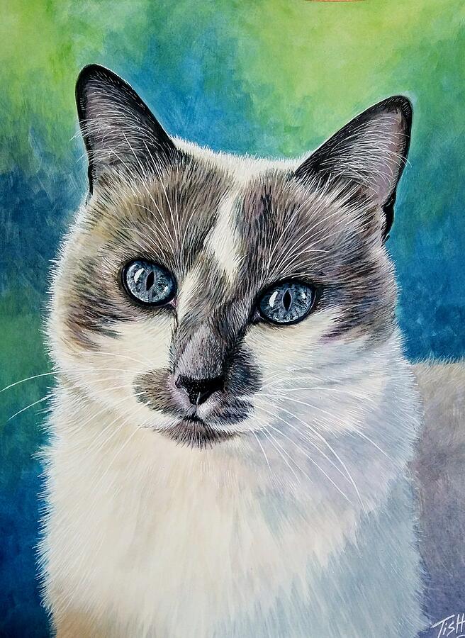 Sweet Kitty Painting by Tish Wynne