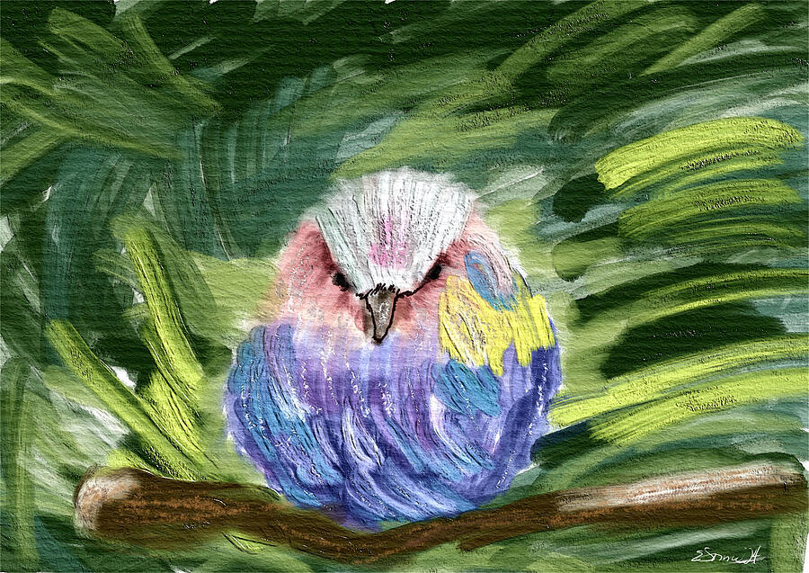 Bluebird Digital Art - Sweet Little Bluebird by Elaine Sonne