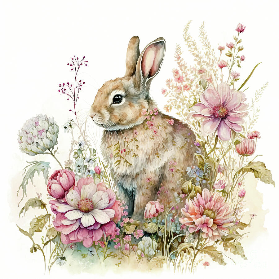 Sweet Little Bunny Painting by Tina LeCour