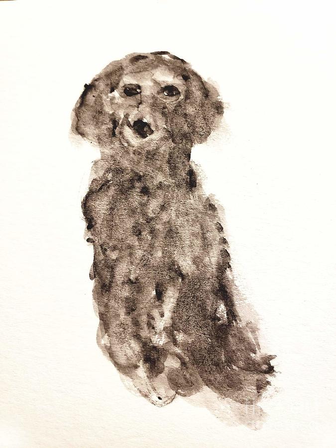 Sweet little Doggy Painting by Margaret Welsh Willowsilk