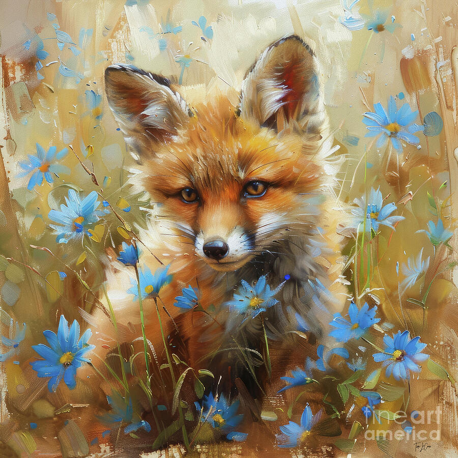 Sweet Little Fox Painting by Tina LeCour Sweet Little Fox Painting by Tina LeCour