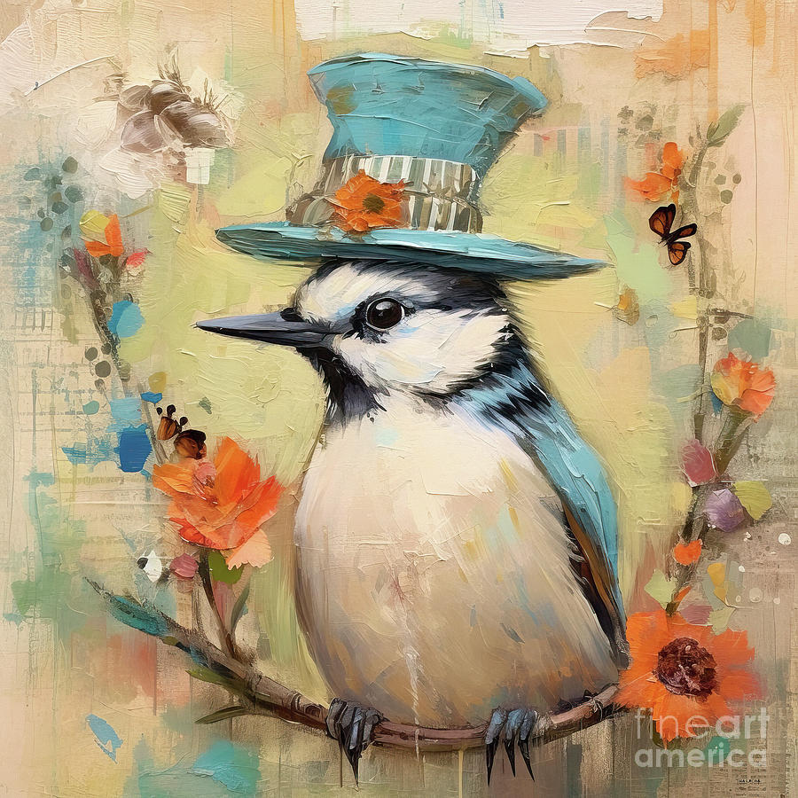 White Breasted Nuthatch Painting - Sweet Little Nuthatch by Tina LeCour