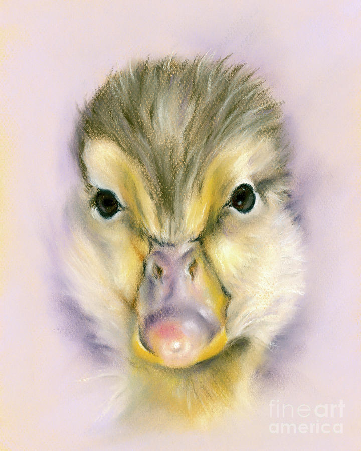 Sweet Little Yellow Duckling Painting by MM Anderson