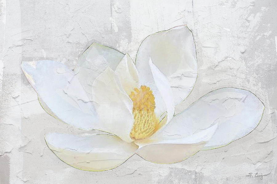 Sweet Magnolia Blossom Flower Art Painting by Sharon Cummings