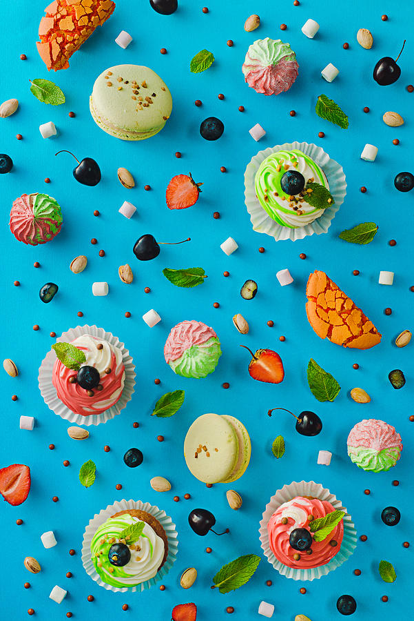 Sweet pattern: cupcake Photograph by Dina Belenko Photography