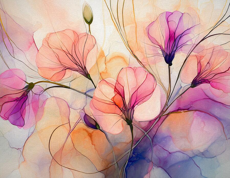 Sweet Pea Dreams Mixed Media by Susan Rydberg Sweet Pea Dreams Mixed Media by Susan Rydberg