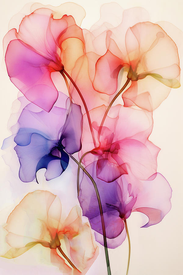 Sweet Peas Digital Art by Peggy Collins