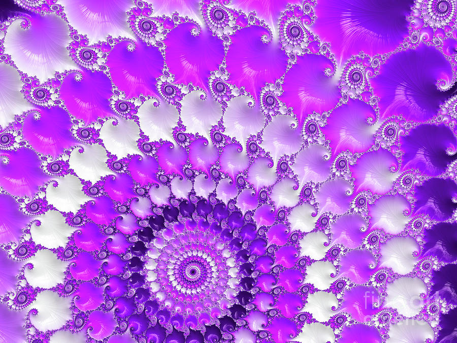 Abstract Digital Art - Sweet Purple Spiral by Elisabeth Lucas