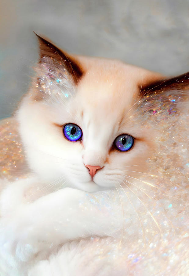Sweet Ragdoll Kitten Digital Art by Peggy Collins