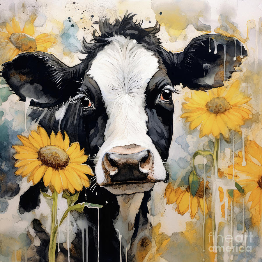 Cow Painting - Sweet Sandi by Tina LeCour