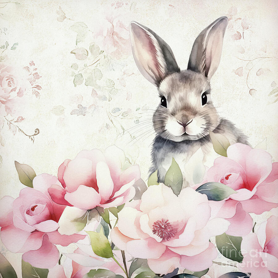 Sweet Spring Bunny Painting by Tina LeCour Sweet Spring Bunny Painting by Tina LeCour