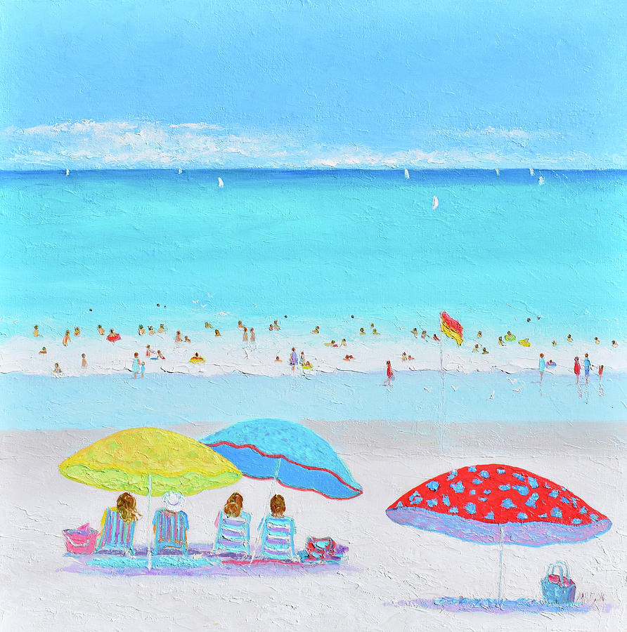 Sweet summer holiday, beach scene Painting by Jan Matson