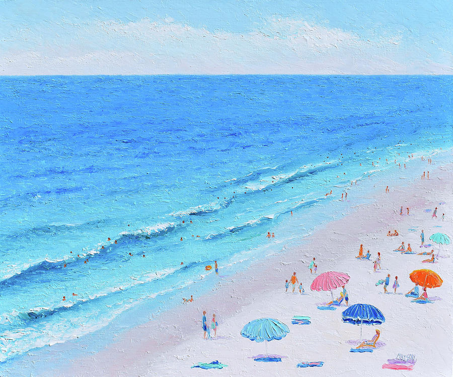 Sweet summer sunshine - beach scene Painting by Jan Matson
