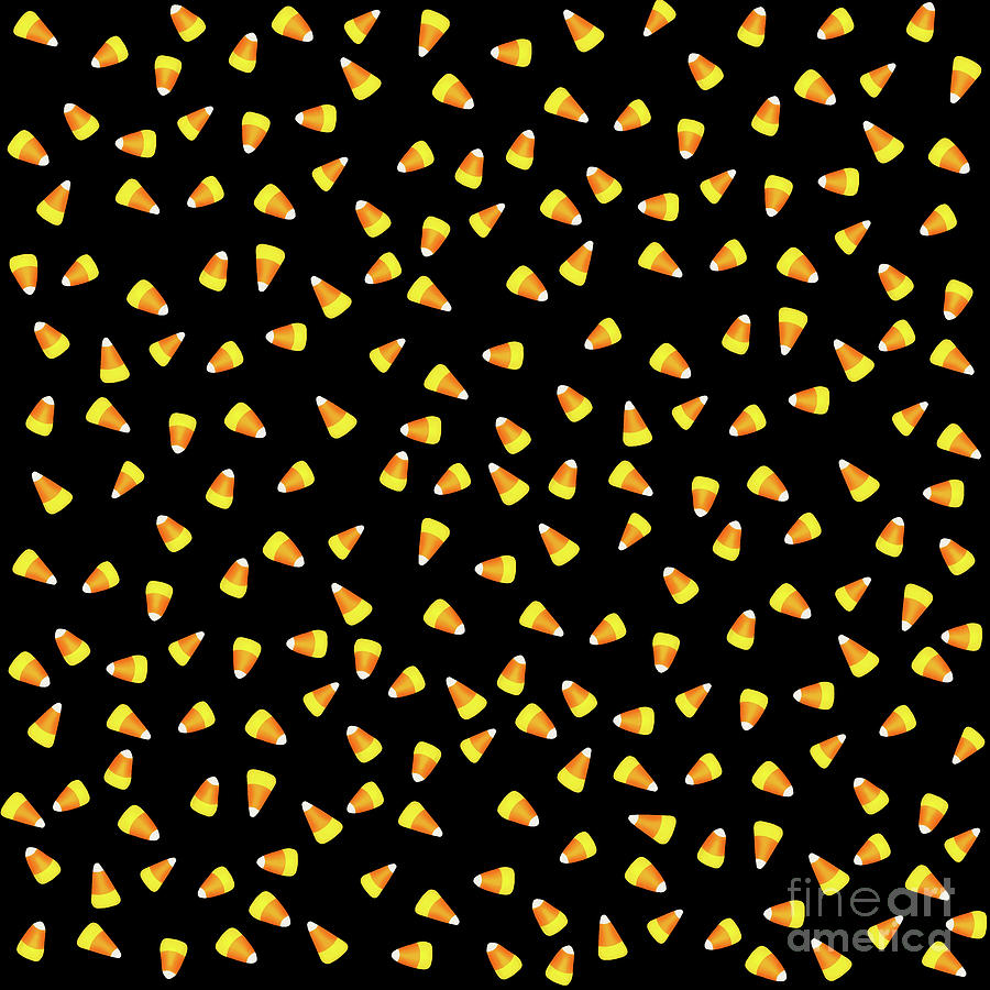 Sweet Sweet Fall Candy Corn Pattern on Black Photograph by Colleen Cornelius