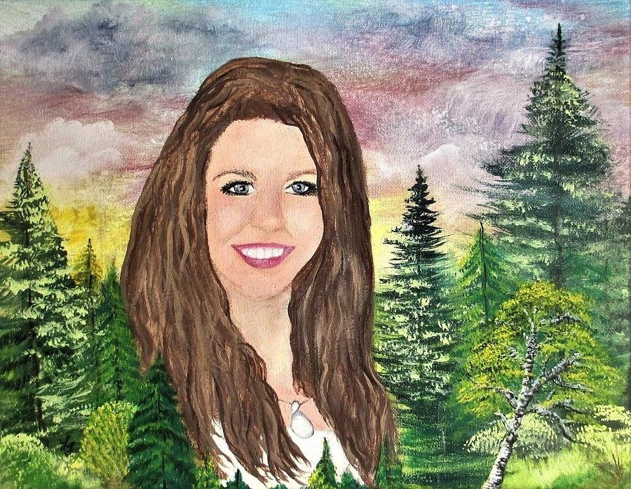 Sara And Her Waterfalls Painting by Lynn Raizel Lane