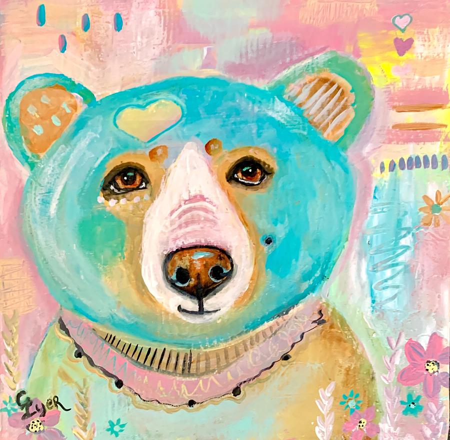 Sweet Whimsical Bear Painting by Carol Iyer - Fine Art America