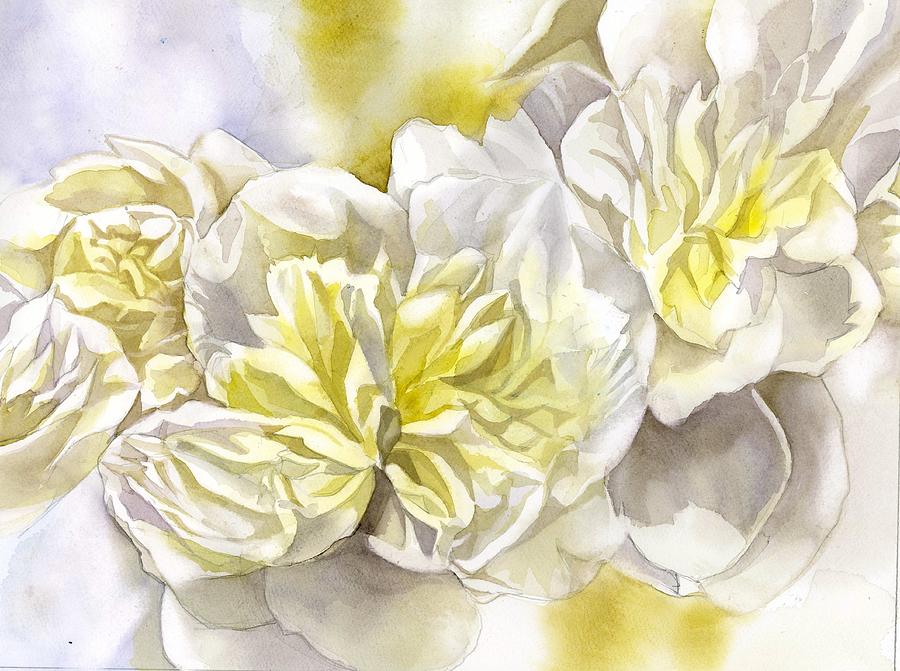 Sweet White Peony Painting by Alfred Ng